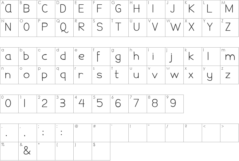 Damai Pelajar font character map preview
