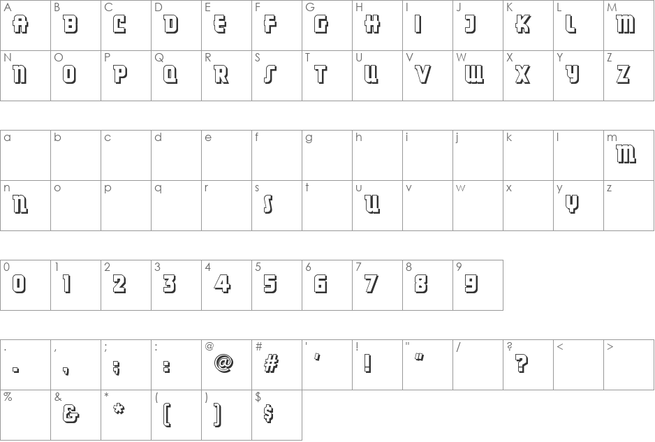 DancingDonuts font character map preview