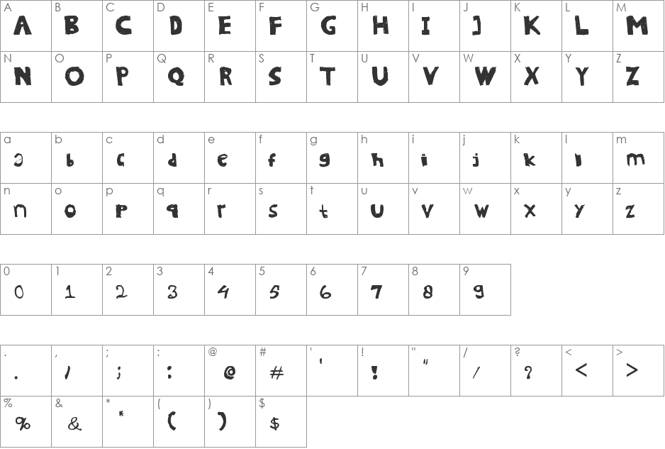 dani font character map preview