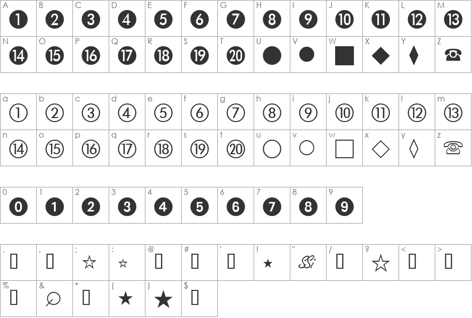 AbacusTwoSSK font character map preview