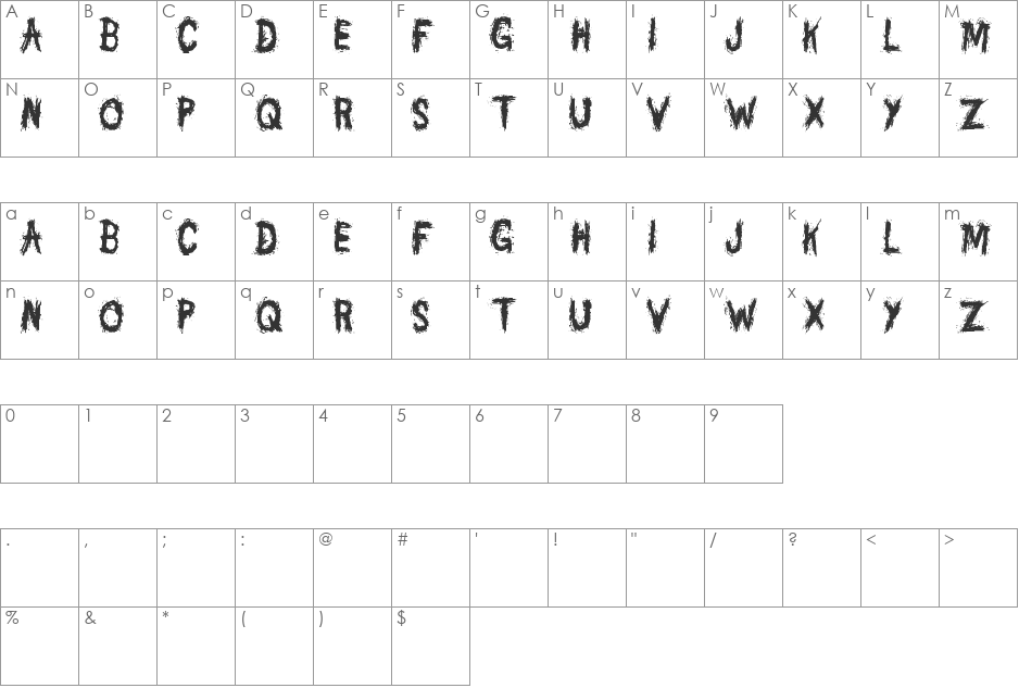 DANNY VAREFELLA font character map preview