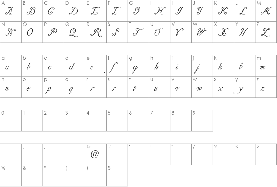 Daresiel Demo font character map preview