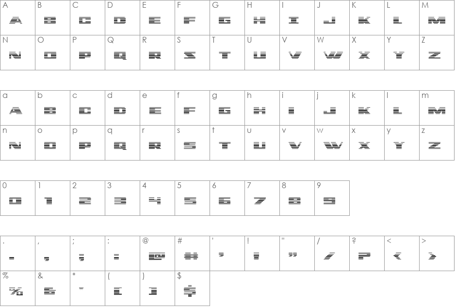 Dassault Gradient font character map preview