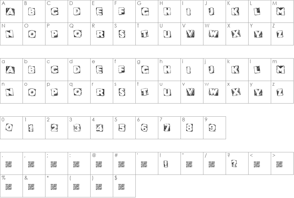 DatBox font character map preview