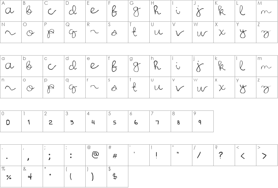 All Hail Julia font character map preview