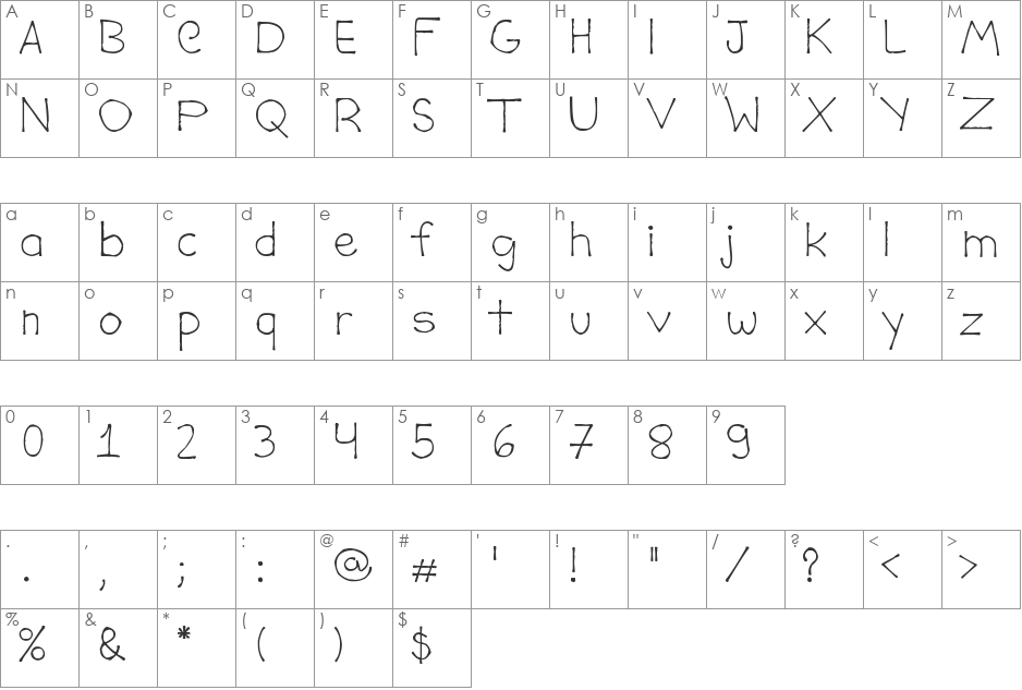 Davi Costa font character map preview