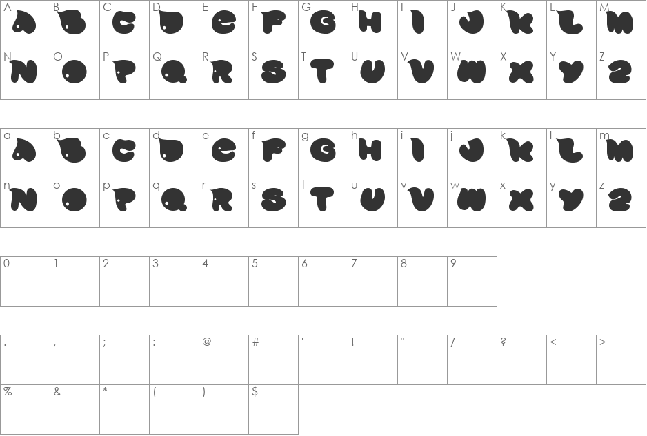 david font character map preview