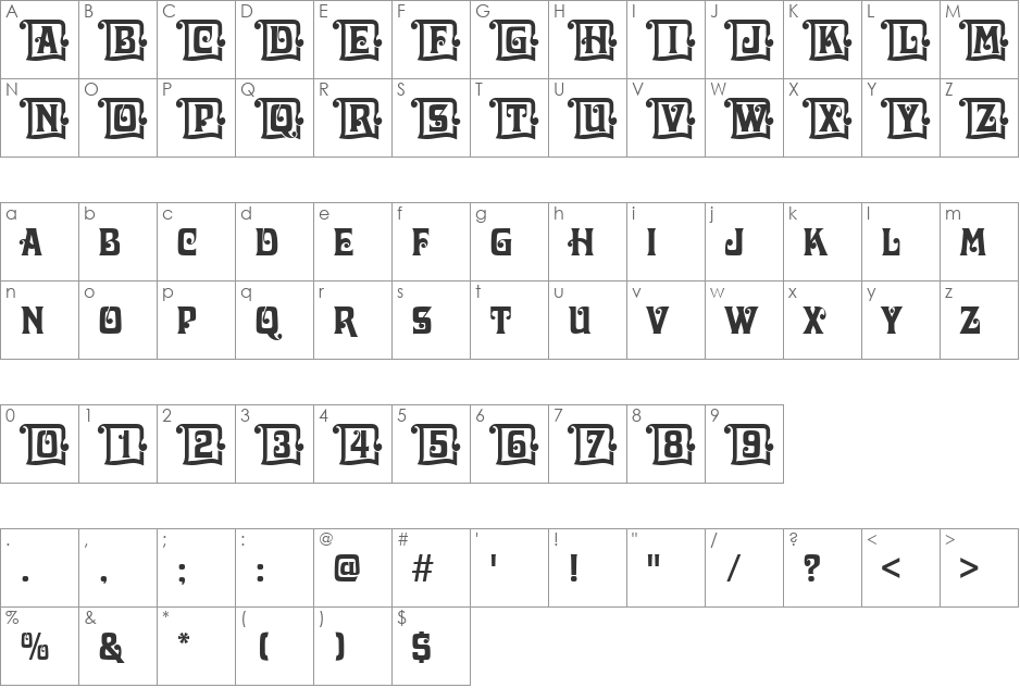 Davida Becker Initials font character map preview