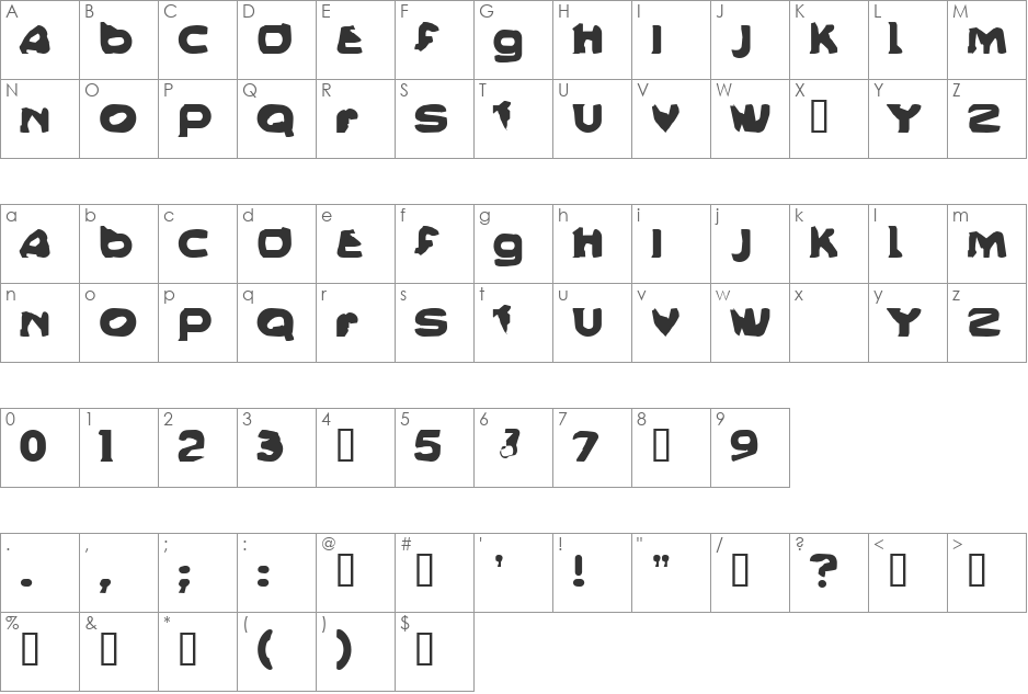 All You Can Eat font character map preview