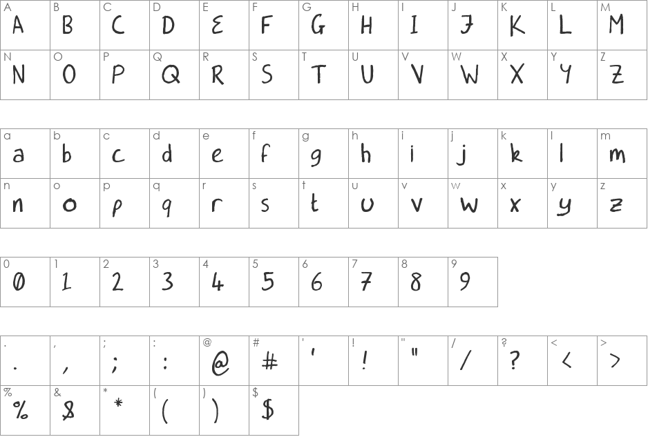 deadendslettering font character map preview