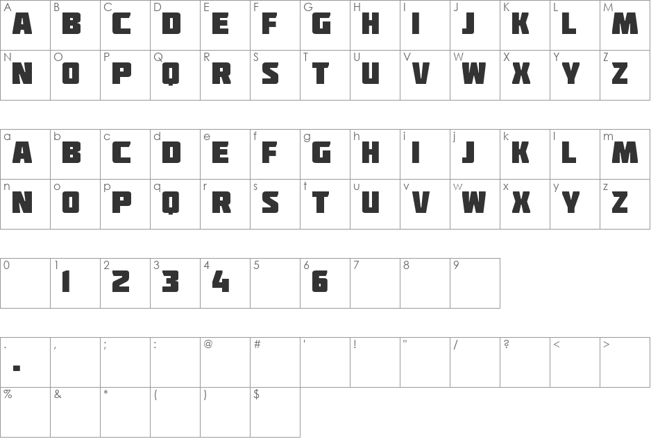 Deadpool Movie font character map preview