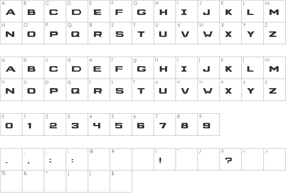 DeadSpaceBoxArt font character map preview