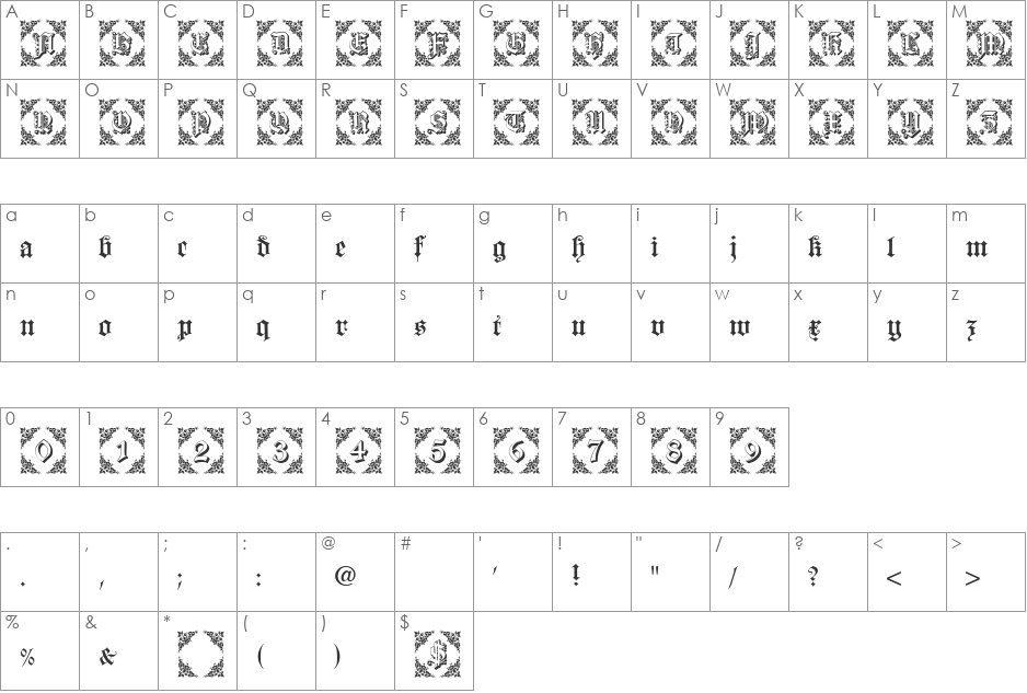 Dearest Friend lite font character map preview