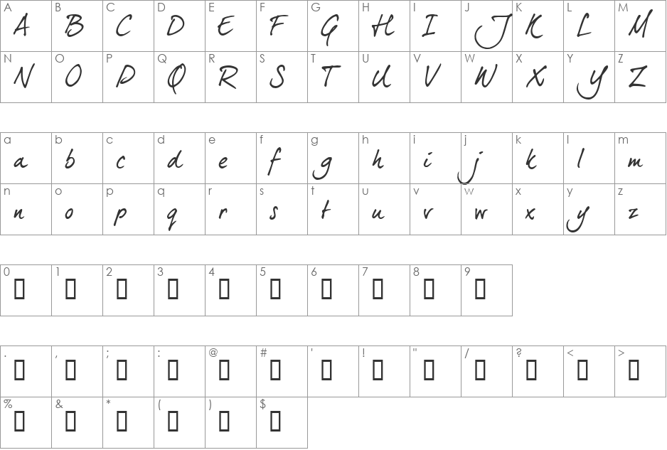 dearJoe 5 CASUAL trial font character map preview