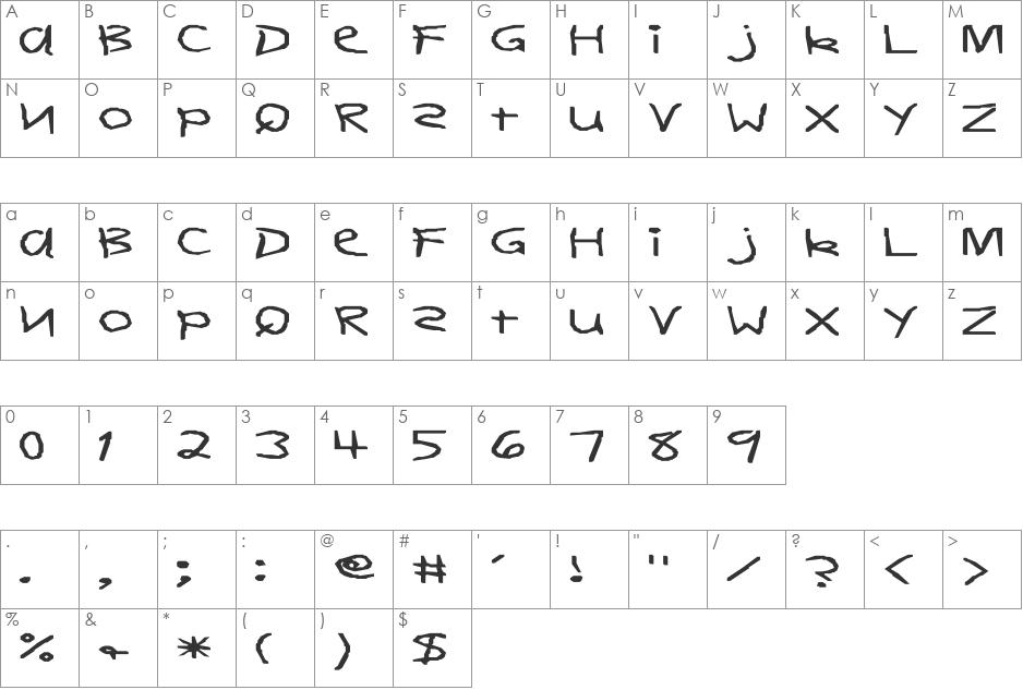 DearTeacher-Normal Ex font character map preview