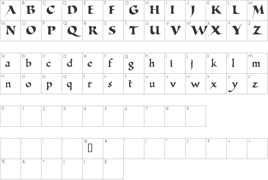 Allencon Demo font character map preview