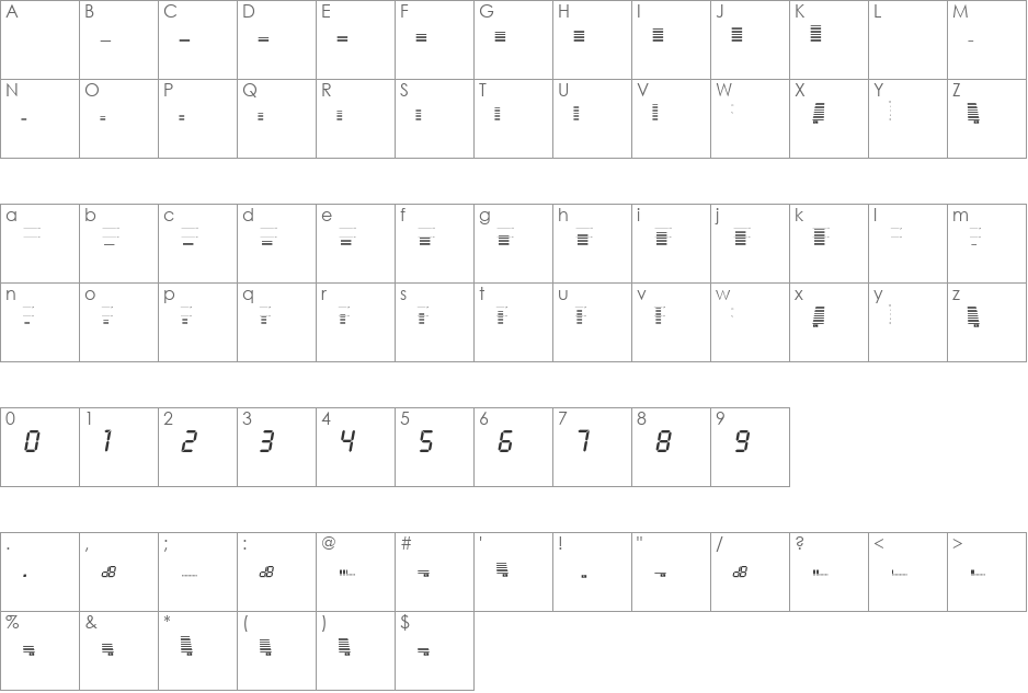 Decibel Dingbats font character map preview