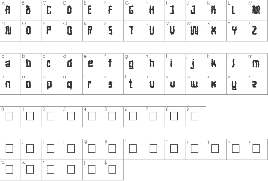 Decline of Western Civilizatio font character map preview