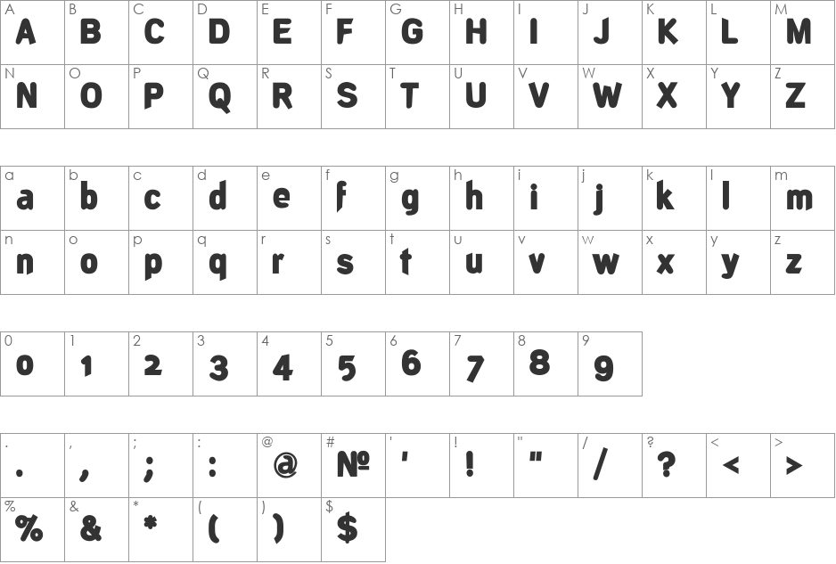 DeconStruct-Black font character map preview