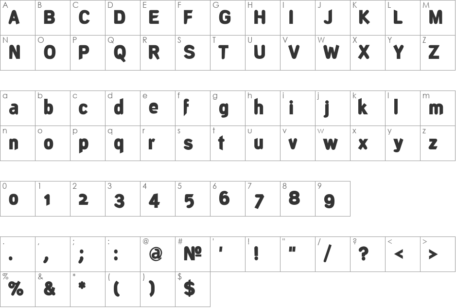 DeconStruct-BlackOblique font character map preview
