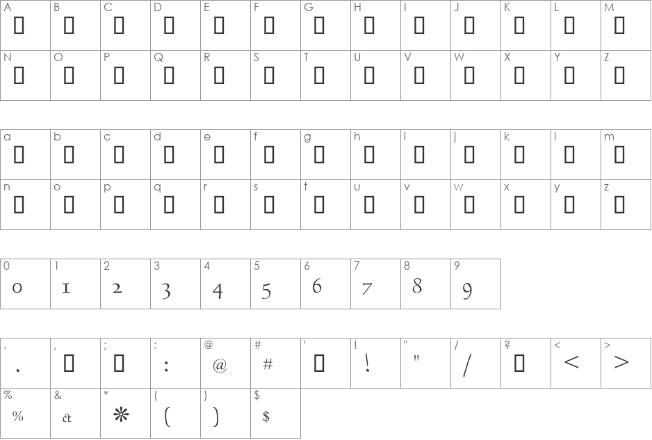 DecoType Naskh font character map preview