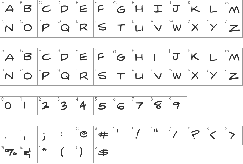 Deeko Comic Regular font character map preview