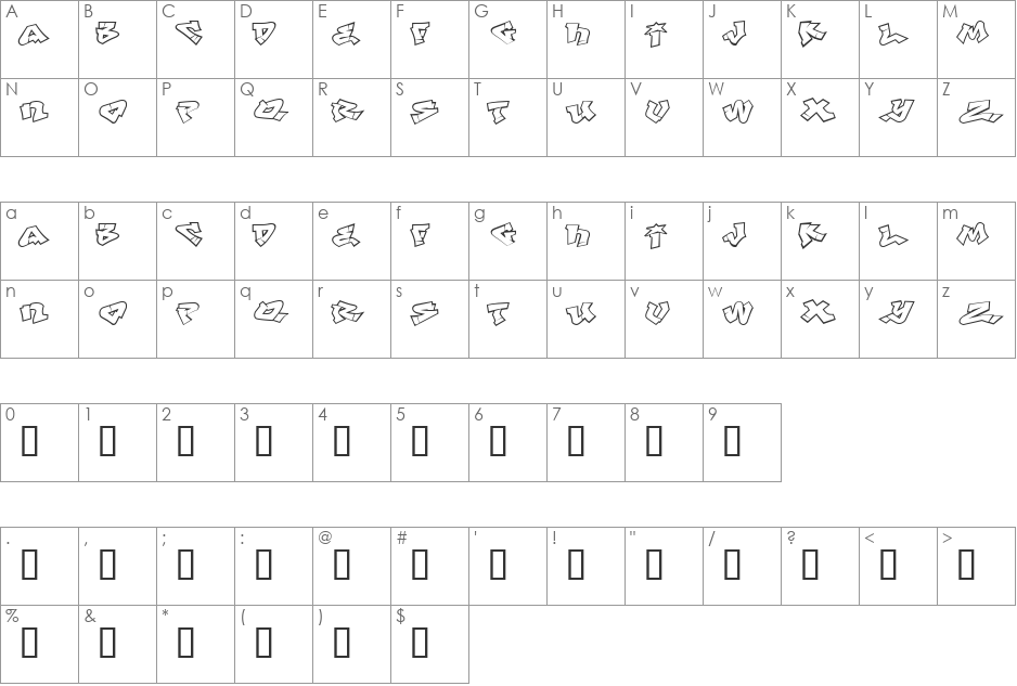 Def Writer | BASE Cyr font character map preview