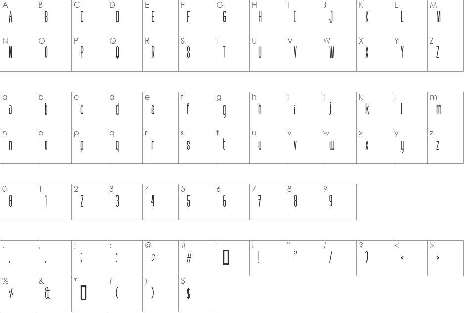 defatted milk font character map preview