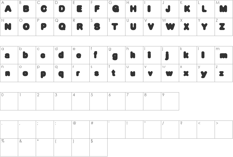 DeFonte font character map preview