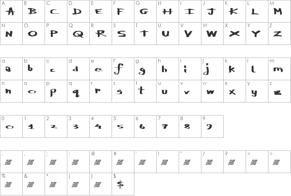 DefyLogic font character map preview