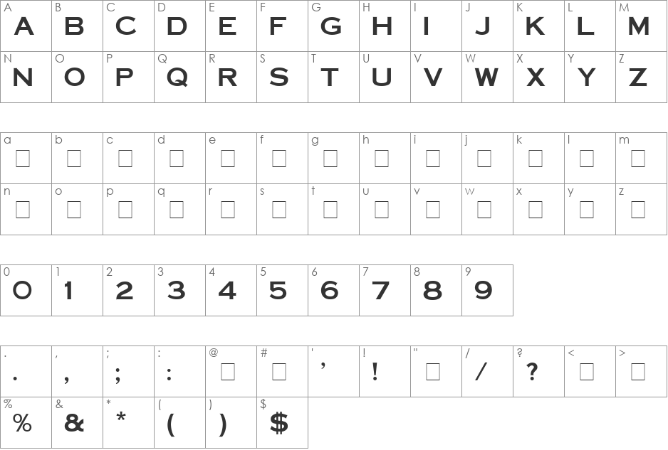 Deices Engraved Caps SSi font character map preview