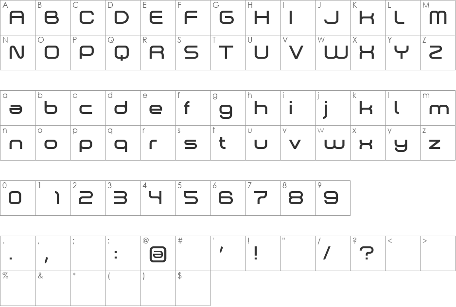 Dekers_Bold font character map preview