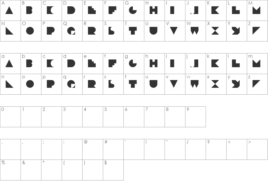 Deko Blakk font character map preview
