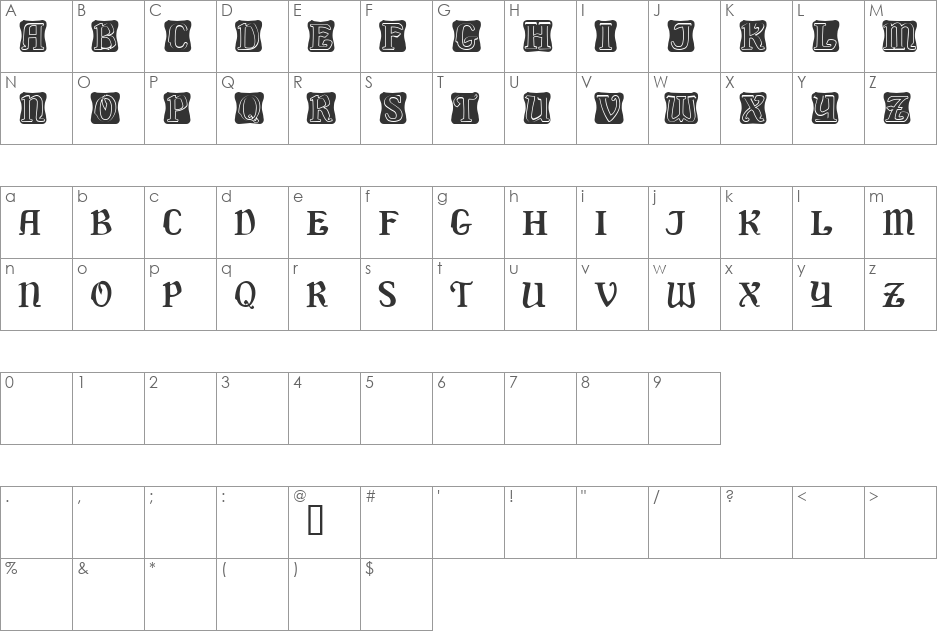 Delaguerra Demo font character map preview