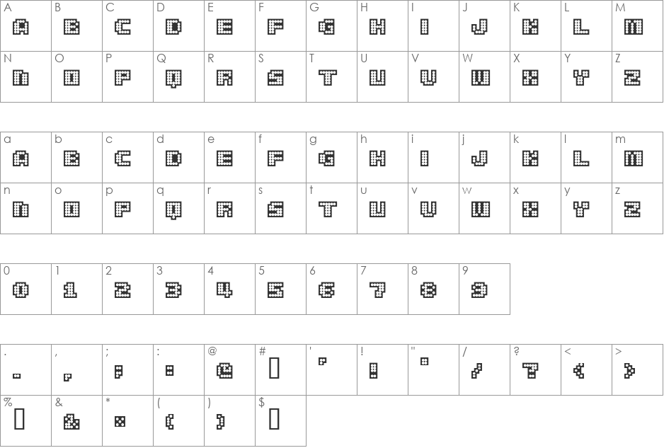 delia font character map preview