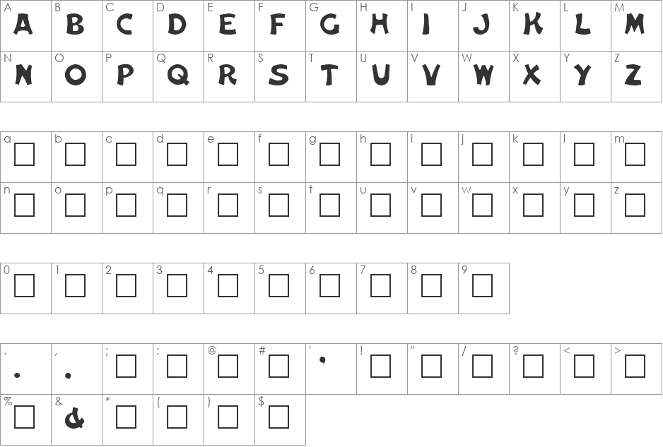 Dellmond Plain font character map preview