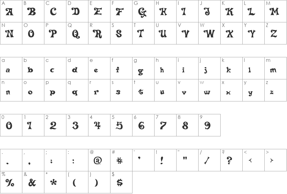 Delta Hey Max 9 font character map preview