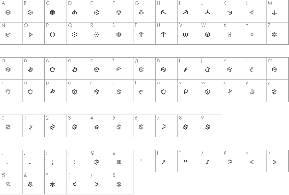 DemonicHyperNovaFont font character map preview