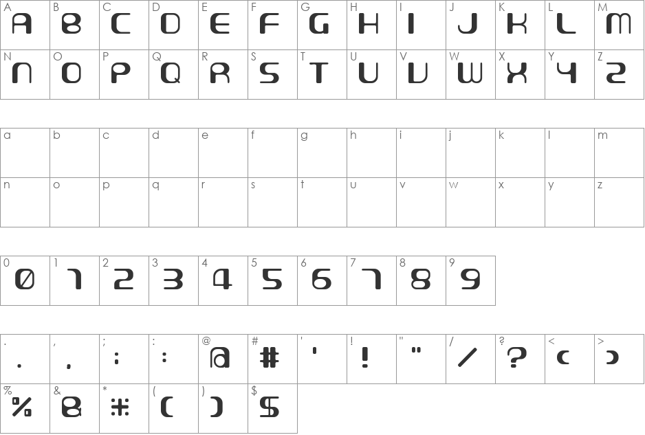 demoSHOPPING font character map preview