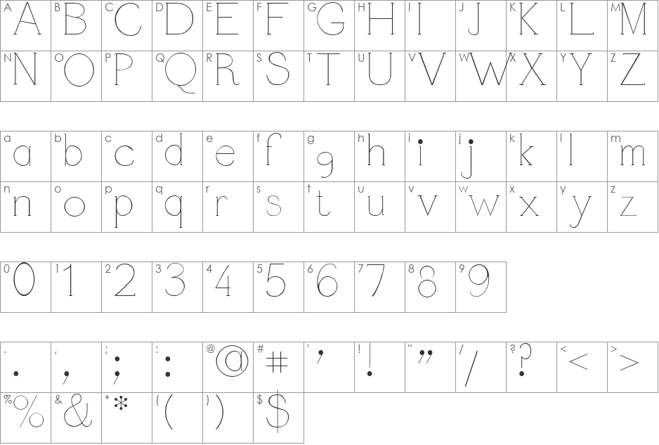 Demure Fleur font character map preview