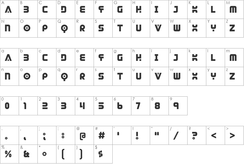 Dendritic Voltage font character map preview