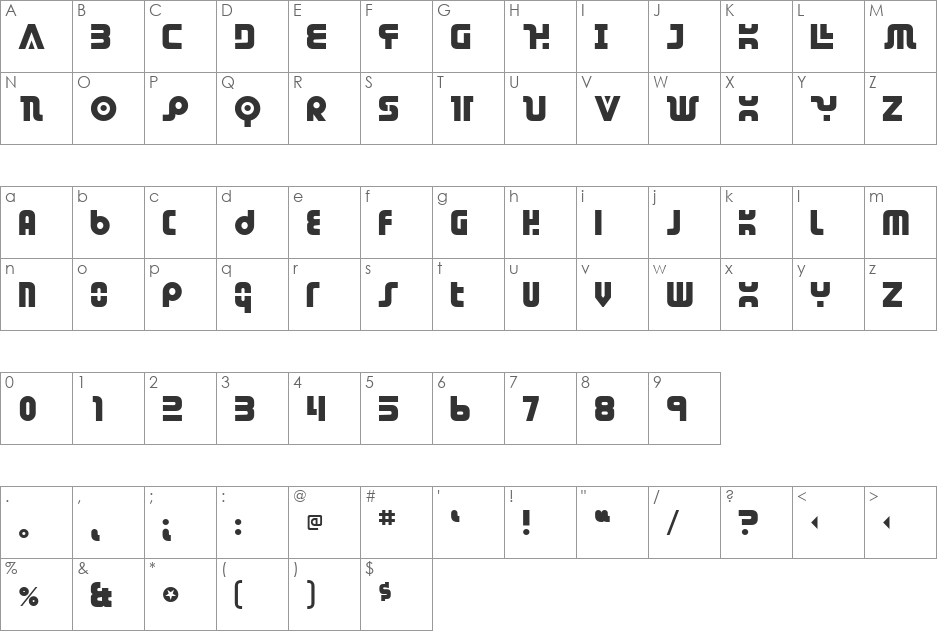 Dendritic Voltage font character map preview