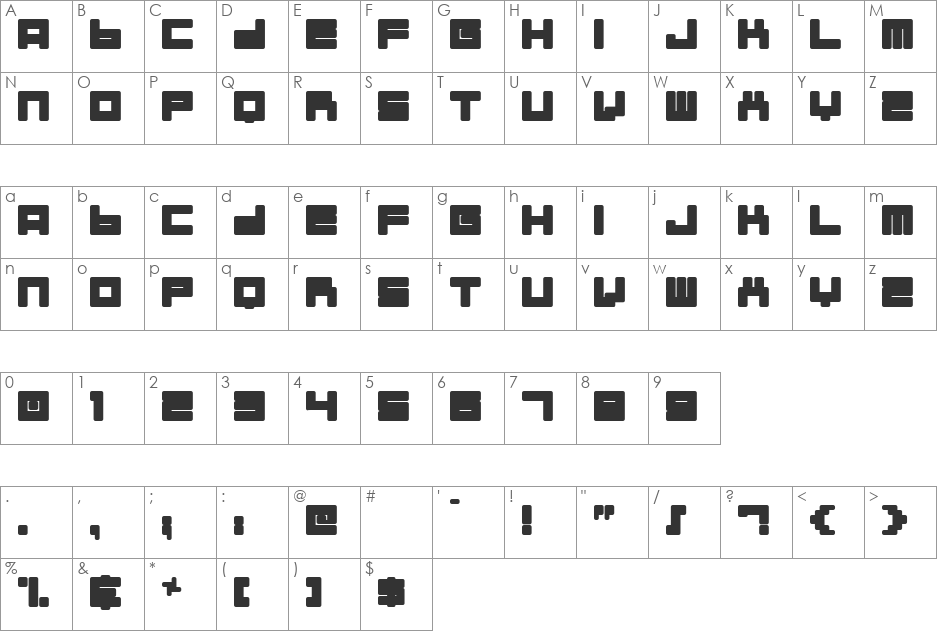 Almanaque font character map preview