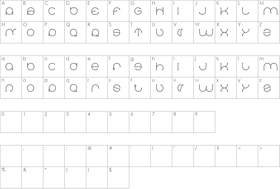Dennis Vallera font character map preview