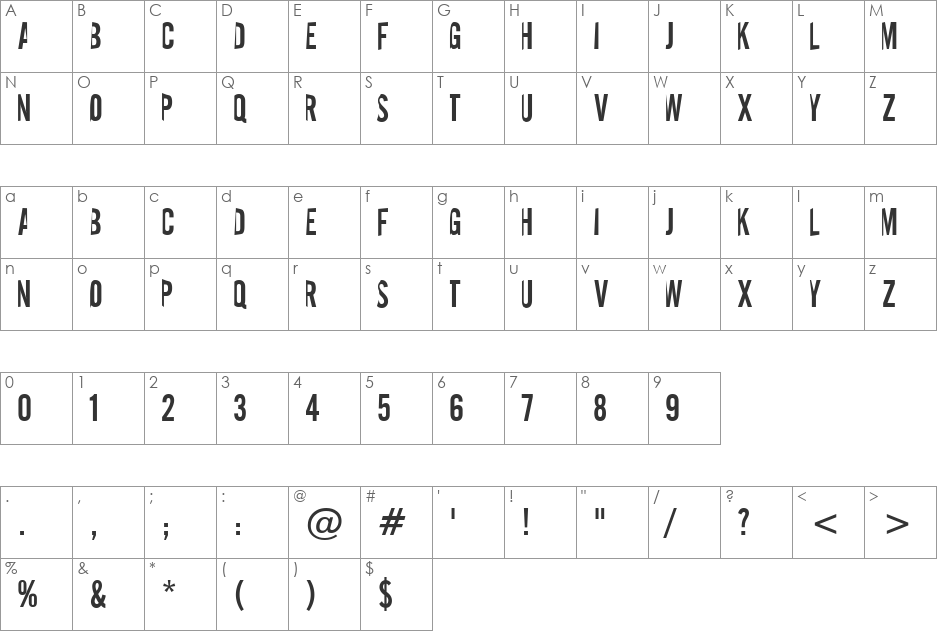 Dentist font character map preview