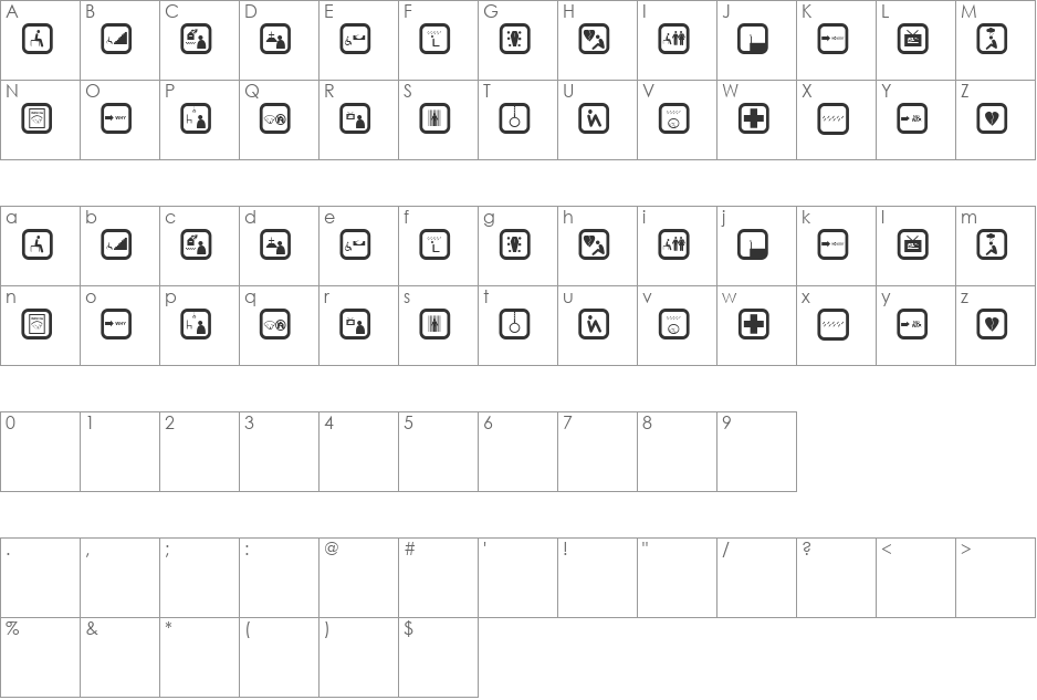 DEPRESSIVE ICON font character map preview