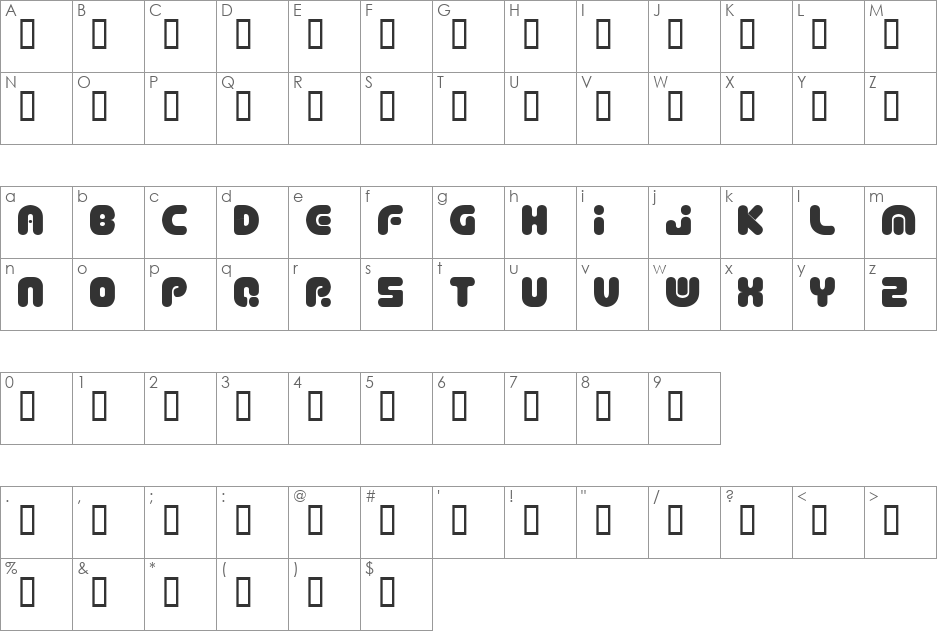 Depth Charge font character map preview