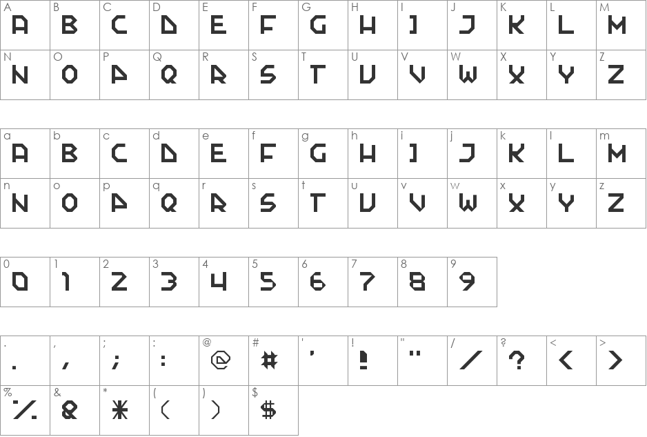Descent ][ font character map preview