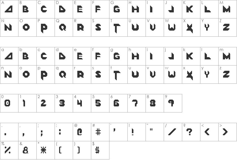 Descent ][ font character map preview
