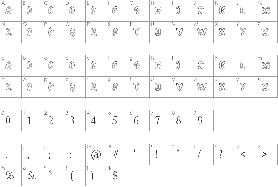 Design Bubble font character map preview